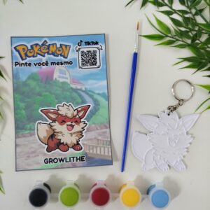 Pintura Pokémon/ Chaveiro – Growlithe Modelo 06