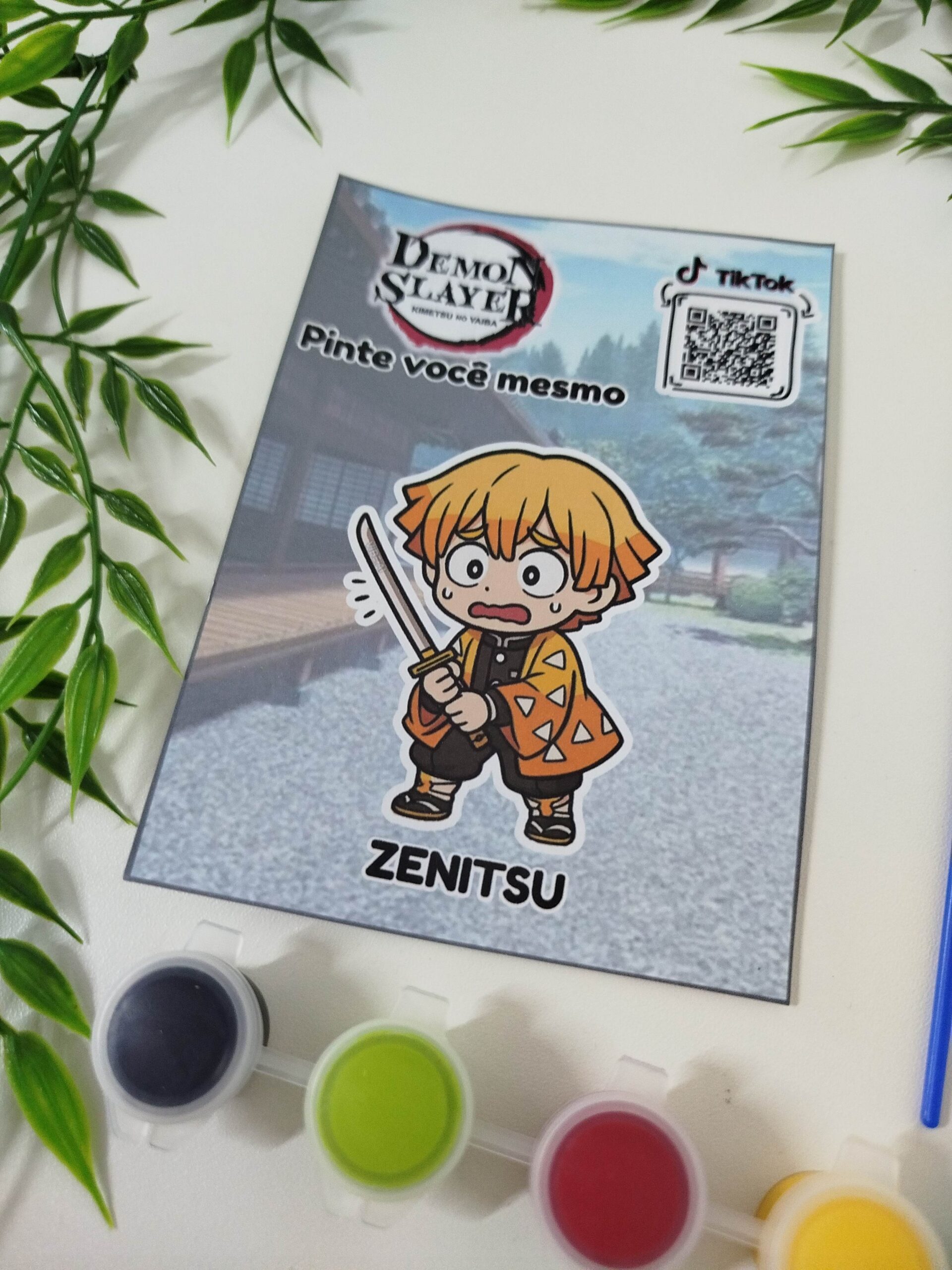 Pintura Demon Slayer/ Chaveiro - Zenitsu Assustado Modelo 10 - Imagem 2